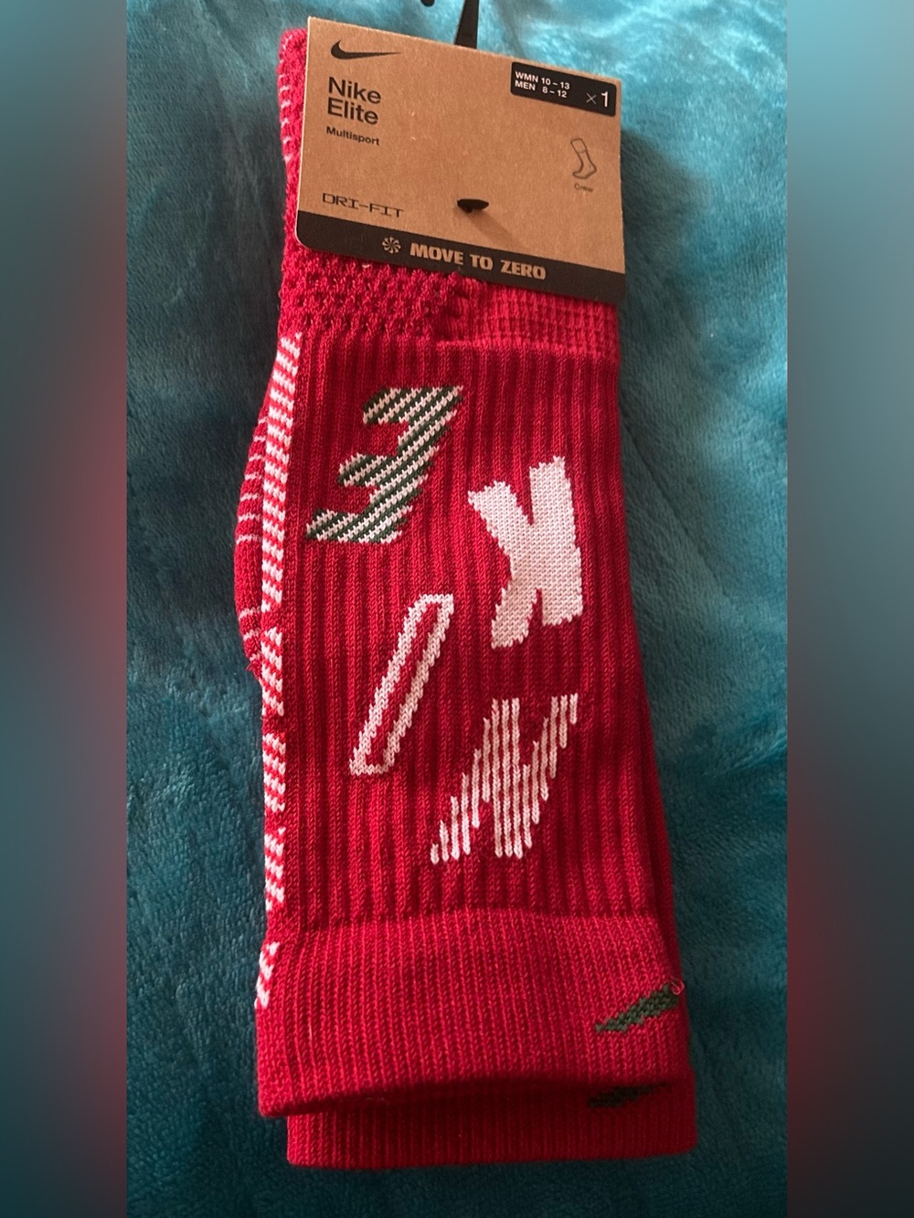 Nike Elite Crew Socks Unisex NEW Red w/Logo Size Large